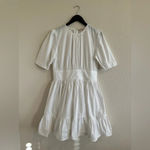 ByTiMo Tuckernuck Medium Blouson Mini Dress White Cotton Poplin Preppy Summer Photo 2