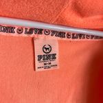 PINK Vintage Terry Zip Up Sweatshirt Bright orange & Gold Size M Photo 2