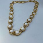 Vintage Napier gold and white chain link necklace. Gold Photo 1