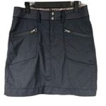 Athleta  Passage Mini Skirt Womens 6 Gray Denim Look Double Button Stretch Photo 0