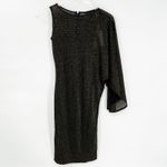 Ted Baker NWT London Monyca Glitter One Sleeve Knee Length Dress 0 (XXS) Black Photo 2