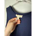 Michael Michael Kors Tank Top Blouse Women's Medium Navy Blue Flowy Mixed Media Photo 2