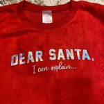 No Boundaries  Red Christmas Dear Santa Graphic Long Sleeve PJ Top Women Sz S Photo 3