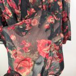 Torrid  Chiffon Lace Floral Bell Sleeve Babydoll Top 2X Sheer Whimsigoth Romanic Photo 3