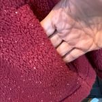 Croft & Barrow  Red Speckle Button-Up Fleece Jacket Size Medium Photo 2