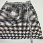 J. McLaughlin  Geometric Houndstooth Pencil Skirt Womens Size 2 White Blue Brown‎ Photo 10