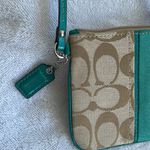 Coach EUC  Canvas & Blue Wristlet & Dog Tag Photo 1