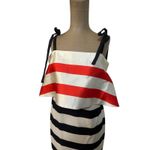 Anthropologie Mare Mare Mini Dress size Small Red & Black Striped Satin Cocktail Photo 4