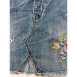 American Eagle Women's Plus 18 Floral Embroidered Distressed Denim Mini Skirt Photo 2