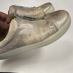 Frye  Sneakers Womens 10M Lena Zip Low Top Rose Gold Metallic Leather Slip On Photo 2