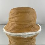 wilson's leather  Vintage Y2K Tan Golden Brown White Faux Fur Lined Bucket Hat Photo 3