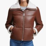 Levi's Women's Breanna Faux Leather Puffer Jacket with Sherpa Lined Collar XS Photo 11
