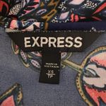 EXPRESS  Shirt Women‎ XS Navy Blue Multicolored Floral Office Casual Versatile Photo 6