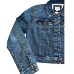 Wax Jean Jacket Womens Small Denim Trucker Blue Stretch Buttons Long Sleeve NEW Photo 1