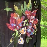 Free People  Black Dress with Flowers open Back M Photo 1