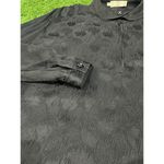 Valentino Studio VTG Textured Long Sleeve Silk Shirt Rhinestone Button EU42 US8 Black Size 8 Photo 2