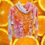 Exist  Long Beach Island Pink White Orange Tie Dye Hoodie Sweatshirt‎ Size Small Photo 6