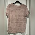 Old Navy  Pink Mauve Textured Wave Stripe Short Sleeve Everywear Tee Shirt Size L Photo 5