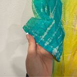 Soft Surroundings  Silk Tie Dye Long Sleeve Maxi Cover Up Caftan Dress PM Photo 2