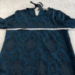 Ann Taylor Loft Floral Velvet Burnout Blouse Womens MP Blue Boho Dark Academia Photo 4