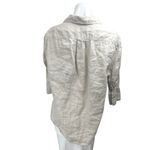 ZARA 100% Linen Beige 3/4 Sleeve Collared Button Down Blouse Shirt Top Size XS Photo 1