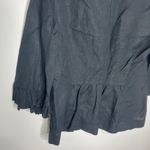 White House | Black Market  linen blend black ruffle blazer 3/4 sleeve women size 6 Photo 5
