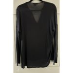 Vince  Black 100% Silk Front Viscose Blend Back Blouse Shirt Top Size Small Photo 5