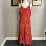 Joie NWT  Bondi Abstract Red Pink Print Midi Dress Medium Womens Summer Sundress Photo 3