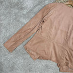Hutch Anthropologie  Open Jacket Blazer Faux Vegan Suede in Peachy Beige Size S Photo 9