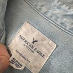 American Eagle  Light Wash Denim Button Down Boyfriend Fit Long Sleeve Top Photo 3