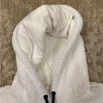 FILA Women’s White Navy Fuzzy Cozy Hoodie Hooded Sweater Size Large Photo 6