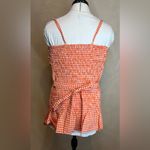 Picky Boo orange Gingham adjustable strap women shirt W/Belt MSRP $50|Size:2XL Size 2X Photo 4