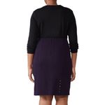 Nanette Lepore  Cassis Knit Pencil Skirt Purple Black Textured Size 14 Buttons Photo 1