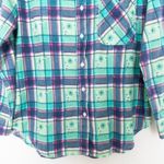 VTG American Sweetheart‎ Womens Shirt Size M Plaid Flannel Western 90s Floral Green Size M Photo 3