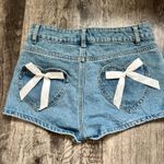 Edikted Bow Jean  Shorts Photo 1