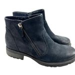 Earth Jordan Zip Ankle Boots Womens Size 9 B navy blue Burnished Suede Leather Photo 0