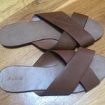 ALDO saddle brown leather slides Photo 6