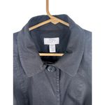 Ann Taylor Loft Black Cotton Blend Trench Coat Belted Womens Size 6 Photo 4