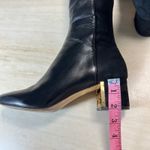 Tory Burch  gigi boots Black Leather Suede Knee High Boots Gold Logo Heel Size 9M Photo 6