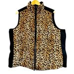 Lauren Ralph Lauren Womens 2X Puffer Vest Full Zip Up Cheetah Purple Quilted Tan Photo 5