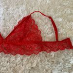 Red Sheer Lace Bralette Bra Sz Medium Photo 8