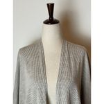 DONNI Beige And Gray‎ Open Front Long Lightweight Open Cardigan Sweater OSFA Gray Size undefined Photo 5