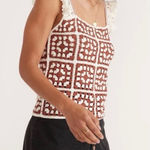 Marine layer  Archive Cora Crochet Tank Brown Cream XS Photo 0