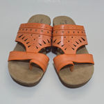 kim rogers  Tauren Coral Perforated Faux Leather Sandals Size 9 Photo 5