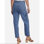 Universal Thread Cargo Boyfriend Jeans Mid Rise 100% Cotton Medium Wash Size 14 Blue Photo 4