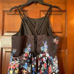 Morgan & Co floral lace up the back tulles slip Hi Low satin gown size 14 Photo 5