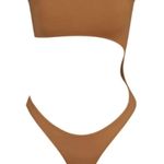SKIMS Swim Monokini One piece Cut Out with removable straps almond size 4x nwt Photo 0