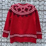 J.Jill  Windham Fair Isle Pull Over Red Nordic Ski Vibes Wool Blend Sweater MED Photo 1