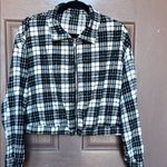 Zaful  Black and White Checkered Bomber Jacket Photo 1