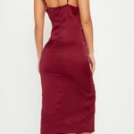 Pretty Little Thing Burgundy Silky/ Satin Dress Photo 2
